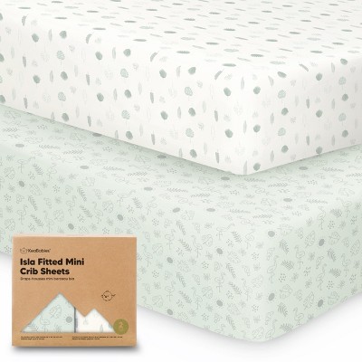 KeaBabies 2-Pack Isla Mini Crib Sheets, Pack and Play Sheets Fitted, Pack N Play Sheets, Fitted Crib Sheet