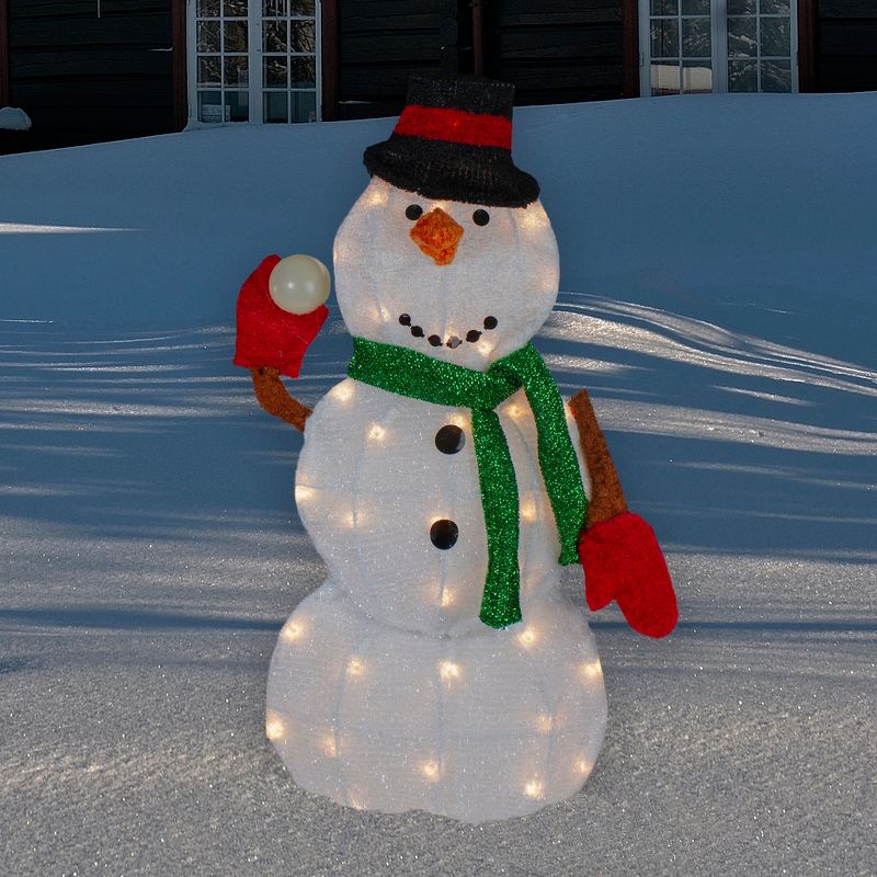 Northlight 24" Black and White Snowman Christmas Outdoor Decoration, 2 of 6