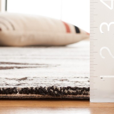 Ivory and Grey Hand-Tufted Wool Runner Rug 2'3" x 8'
