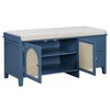 GlasFlength Ottomans and Benches with Drawers and Hidden Storage for Living Room, Entryway, And Hallway, Blue, 43.5"*15.4"*20.4" - 3 of 4