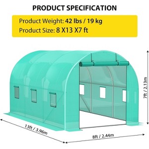 Mini Walk-in Transparent Greenhouse with PE Cover and Anchor, 3 Tiers 4 Shelves Plant Garden for Indoor Backyard Outside - 1 of 4