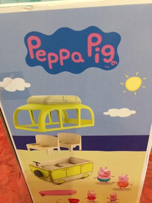 Peppa Pig Peppa's Adventures Peppa's Beach Campervan Vehicle Preschool Toy:  10 Pieces, Rolling Wheels; Ages 3 and Up Multicolor F3632