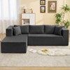Mjkone W106'' Modern 2-Piece Free Combination Corduroy Upholstered L-Shaped Modular Sectional Sofa With Left Chaise And Pillows - 2 of 4