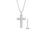 Steeltime Men's stainless steel Our Father english prayer rotating cross pendant. Color Options: Silver, Gold, Black, Mixed - 3 of 4