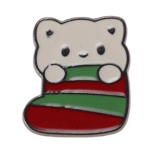 Unique Bargains Christmas Brooches Series Alloy Dripping Wax White Red 0.87"x1.02" 1Pcs - 1 of 4