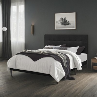 Home Design Evanston Tufted Upholstered Platform Bed, Minimalist Design