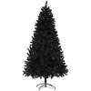 Tall Artificial Christmas Tree, Unlit Xmas Tree with Branch Tips, Auto Open, Steel Base, Holiday Décor for Home Office, Black - 2 of 4