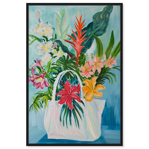 Art Remedy Tropical Flower Bag Vase Paintings Framed - image 1 of 4