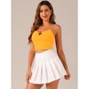 Allegra K Women's Sparkly Glitter Rhinestones Spaghetti Straps Cut Out Cocktail Party Cropped Camisole - 4 of 4