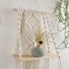 Aoibox Macrame Wall Hanging Shelf for Plants, Boho Style Wooden Floating Shelves, Indoor Outdoor Decorative Rope Shelving - 4 of 4