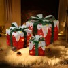 Slickblue Set of 3 Lighted Christmas Gift Boxes with 60 LED Lights, Indoor Outdoor Holiday Decoration - 2 of 4