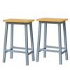 Whisen Solid Wood Bar Stools, 25.6" Set of 2, Farmhouse Counter Stools with Footrests - 3 of 4