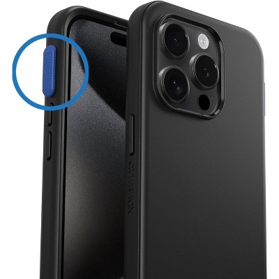 OtterBox SYMMETRY SERIES case for iPhone 15 Pro w/MagSafe - Black w/Blue Enhanced Button (77-97175) - Refurbished