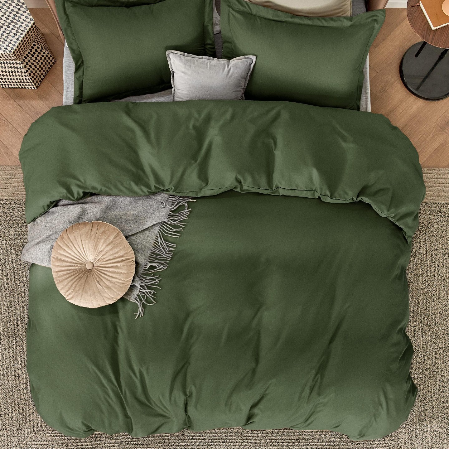 Постельное бельё Bedsure Duvet Cover Queen - Soft Double Brushed Bedding Set for All Season, Zipper Closure, 3 Pieces(1 Duvet Cover & 2 Pillow Shams, NO Comforter) — фото 3