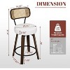 DYHOME 26 Inches Swivel Counter Height Bar Stools with PE Rattan Back, Faux Leather Upholstered Bar Chairs, Set of 4 - 2 of 4