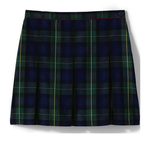 Lands' End School Uniform Girls Plaid Box Pleat Skirt Top of The Knee 
