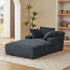 Oversized Chaise Lounge Chair with Pillows, Comfort Corduroy Couch Upholstered Sleeper Sofa Bed, No Assembly - ModernLuxe - 4 of 4