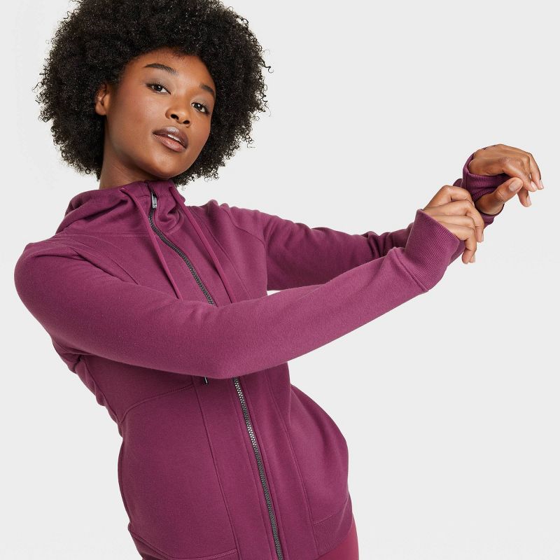 Women's Fleece Full Zip Hoodie - All In Motion™, 6 of 13