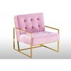 Velvet Tufted Accent Chair with Cushioned Seat and Stainless Steel Frame for Living Room - 2 of 4