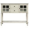 XIYUYEU Buffet Cabinet with Storage Farmhouse Wood Kitchen Sideboard Console Table with Bottom Shelf and Adjustable Shelves for Living Room - 2 of 4