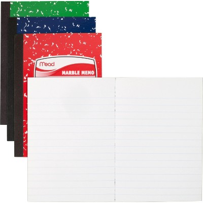 Mead Memo Book Narrow Ruled 80 Sheets 5-1/2"x4" Assorted 45417