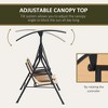 CAVINAS 2-Seat Patio Porch Swing,Hammock Swing Bench with Adjustable Canopy&Pivot Storage Table,Swing for Garden&Backyard,518LBS Capacity,Beige - 2 of 4