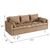 63.8" Modern 3-Seat Sofa Couch with Storage Under Seat Cushion, Comfy Leather Fabric, with 5 Pillows,Memory Foam, for Living Room, Bedroom, Apartment - 3 of 4