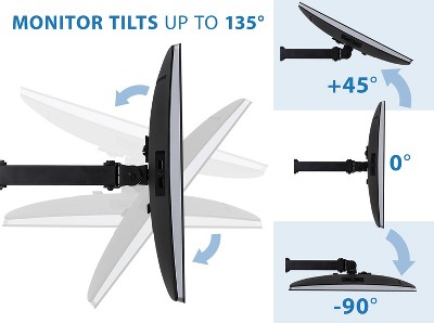 Black Triple Monitor Stand with Adjustable Arms