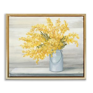Stupell Industries Golden Fall Floral Bouquet in Country Milk Tin Floating Frame Canvas Art - 1 of 4
