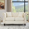 58.8" Chesterfield Velvet Loveseats with Tufted Back,Rolled Arms & Nailhead Trim for Living Room,Bedroom-Baofuwish - 2 of 4
