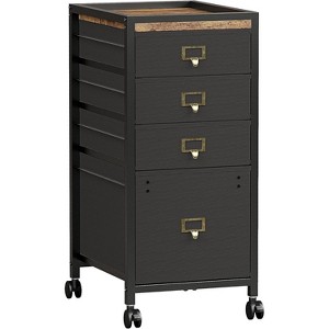 Mobile File Cabinet with Wheels, Rolling Storage with Fabric Drawers & Open Shelves, Lockable Casters for Office/Home - 1 of 4