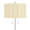 360 Lighting Abba Modern 65 1/2" Tall Standing Floor Lamp Skinny Pole Pull Chain Silver Metal Brushed Nickel Finish Pleated Ivory Linen Shade - 2 of 4