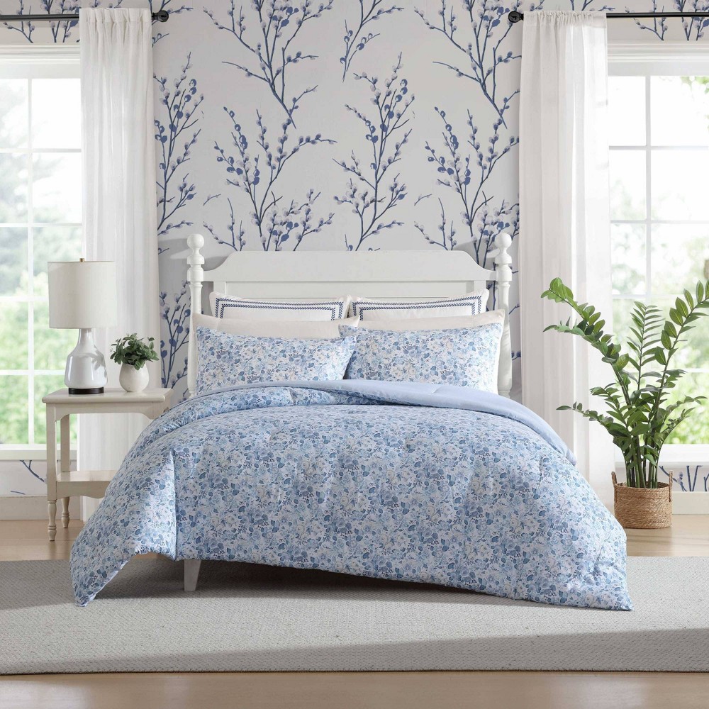 Photos - Bed Linen Laura Ashley Quartet Blue Full/Queen Comforter Set