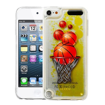Valor Oil Aqualava Basketball Hard Plastic/Soft TPU Rubber Case Cover For Apple iPod Touch 5th Gen/6th Gen, Yellow
