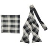 Men's Checkered 2.75" x 4.75" Adjustable 16" - 20" Freestyle Self Tie with Hankie Set - 2 of 4