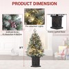 3FT Artificial Pre-Lit Christmas Tree with 70 Warm LED Lights, Snow Flocked Branch, Red Berries, for Holiday, Entryway and Indoor Home Decor - 2 of 4