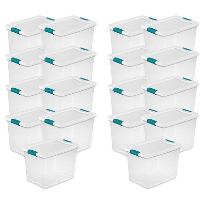 MPM 2 PACK Stackable Foldable Clear Storage Box with Lid and wheels, Organizing  Boxes, Cube Box Bin Container, for Kitch 