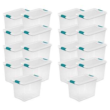 Sterilite 18 Qt Ultra Latch Box, Stackable Storage Bin With Lid, Plastic  Container With Heavy Duty Latches To Organize, Clear And White Lid, 18-pack  : Target