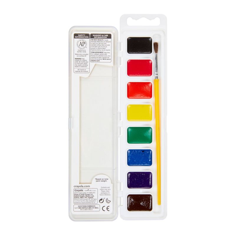 Crayola 8ct Kids Watercolor Paints with Brush, 5 of 8