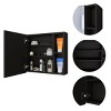 GlasFlength Decorative Wall Mirrors Bathroom Decor Cabinet Accent Mirror Vanity Mirrors Open Shelves for Bathroom Wall, Black, 19.6"*5.5"*18.6" - 4 of 4