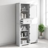 Tall Bathroom Storage Cabinet with Drawer and Adjustable Shelf, Freestanding MDF Cabinet with Painted Finish and Anti-Tip Device - 2 of 4