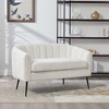 KWPZQEB 50.2" Loveseat, Chenille Upholstered Sofa with Channel Tufted Back, Modern Glam Small Settee with Metal Legs for Bedroom, Living Room - 3 of 4