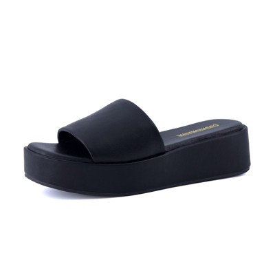 CUSHIONAIRE KUDOS Women’s Platform Sandals – Wedge Sandals for Women, Comfortable Slip-On Shoes, Dressy Summer Sandals with Cushioned Footbed
