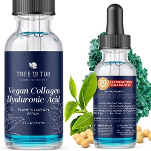 Tree To Tub Vegan Collagen Serum for Face - Anti-Aging & Plumping Serum for Women & Men with Vegan Collagen, Hyaluronic Acid, Blue Sea Kale - 1 of 4