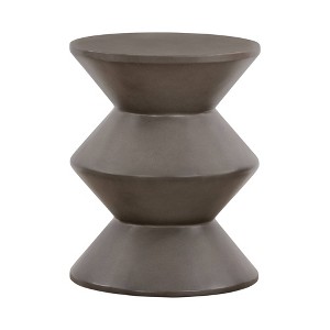 Lizzie Concrete End Accent Stool Table Gray - Armen Living: Indoor/Outdoor, Lightweight, Geometric, 18" Seat Height - 1 of 4