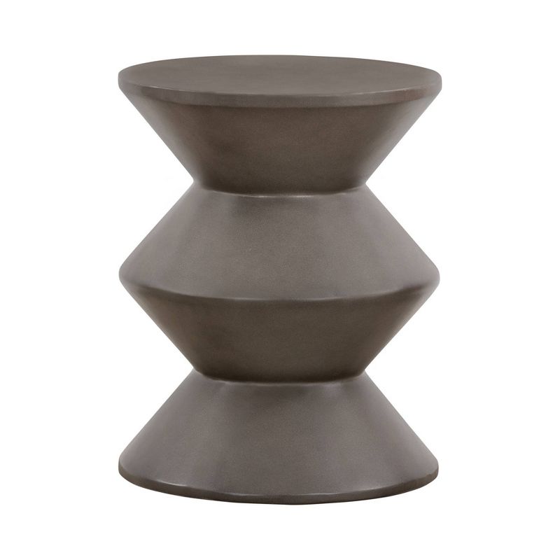Lizzie Concrete End Accent Stool Table Gray - Armen Living, 3 of 10
