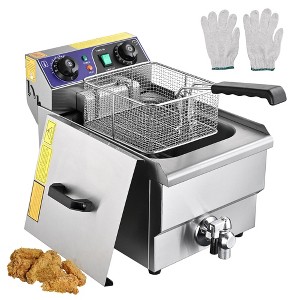 Wechef Commercial Professional Electric 11.7L Deep Fryer Timer and Drain Stainless Steel French Fry Restaurant Kitchen - 1 of 4