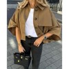 Imily Bela Womens Oversized 3/4 Cape Sleeve Cropped Trench Coat Single Breasted Button Up Jacket - 2 of 4