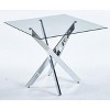 Dexmalle Modern Space Saving Dining Table with cross metal leg and tempered glass - 4 of 4