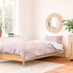 Deny Designs Marufemia Coquette Pink Bows Duvet Cover and Pillow Sham Set - 1 of 4